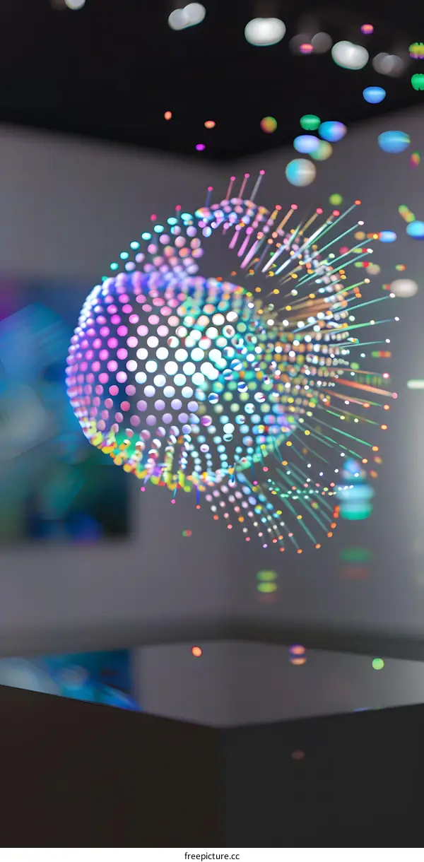 Abstract Sphere with Colorful Lights