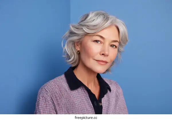Portrait of a Senior Woman with Gray Hair