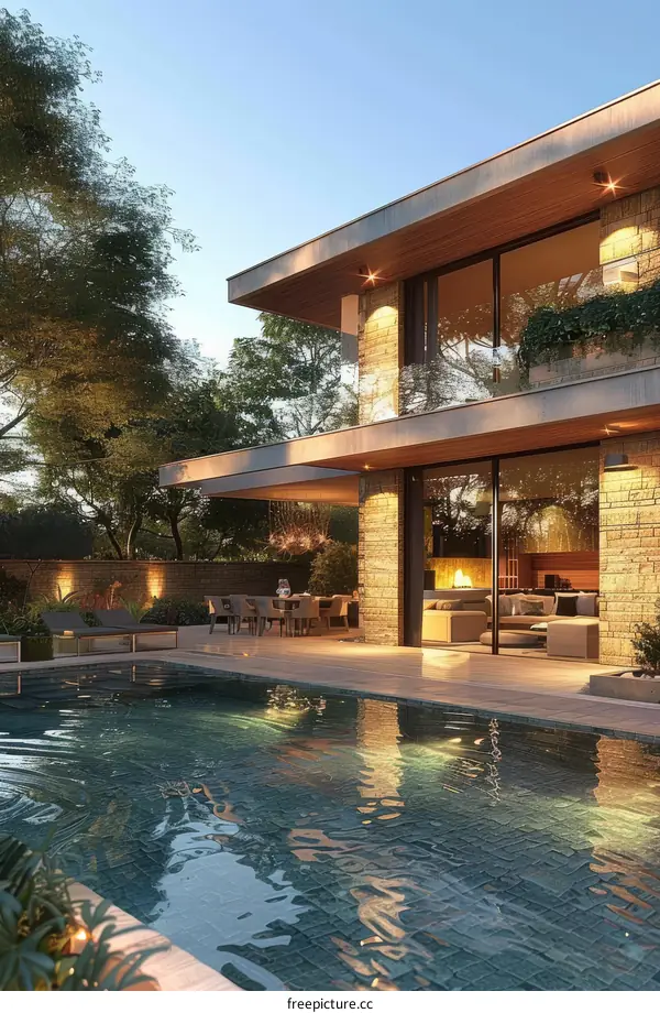 Luxurious Modern Home with a Swimming Pool