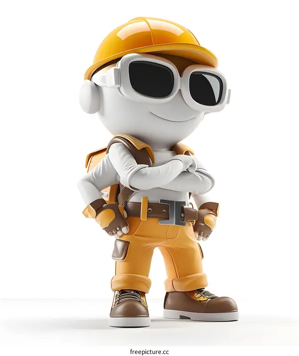 A 3D rendering of a construction worker
