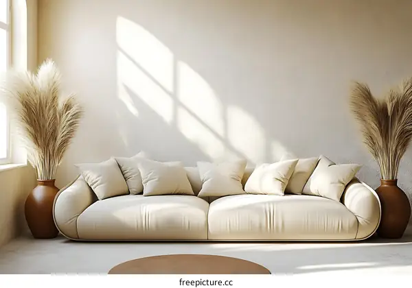 Modern Beige Living Room Interior Design