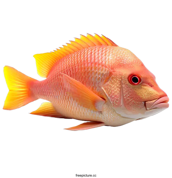 [Transparent Background PNG]Red Snapper Fish on White Background