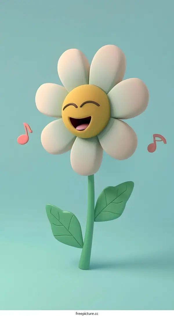 A happy flower is singing