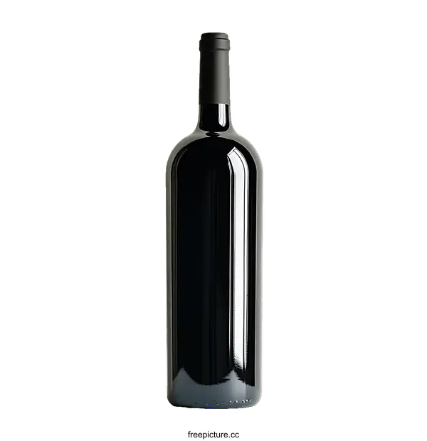 [Transparent Background PNG]Elegant Red Wine Bottle on White Background