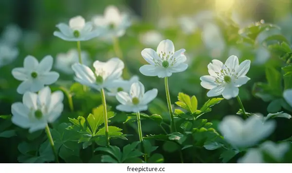 Close-up of white flowers in a field