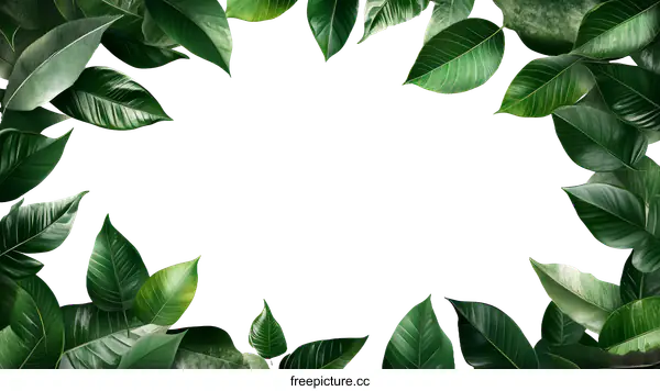 [Transparent Background PNG]Green Leaves Natural Border Background
