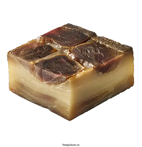 [Transparent Background PNG]Smoked tuna block on white background