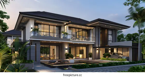 Modern Luxury Home Design with Swimming Pool