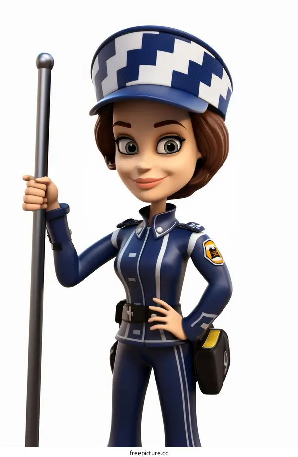 3D illustration of a policewoman