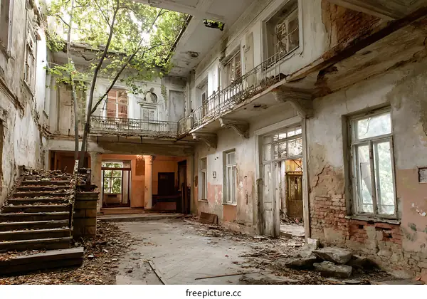 Abandoned Building Interior Decaying Mansion