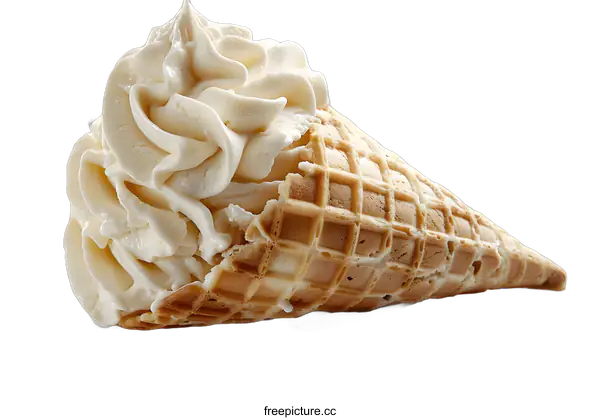 [Transparent Background PNG]Vanilla Ice Cream Cone