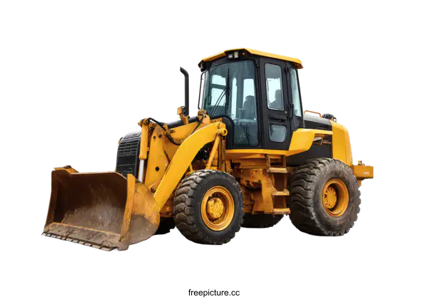 [Transparent Background PNG]Yellow Construction Bulldozer Isolated on White Background