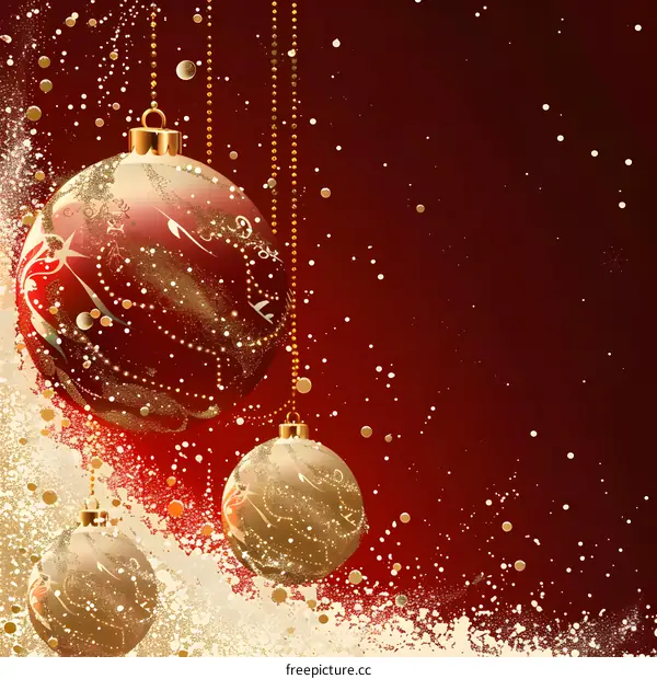Christmas background with hanging ornaments