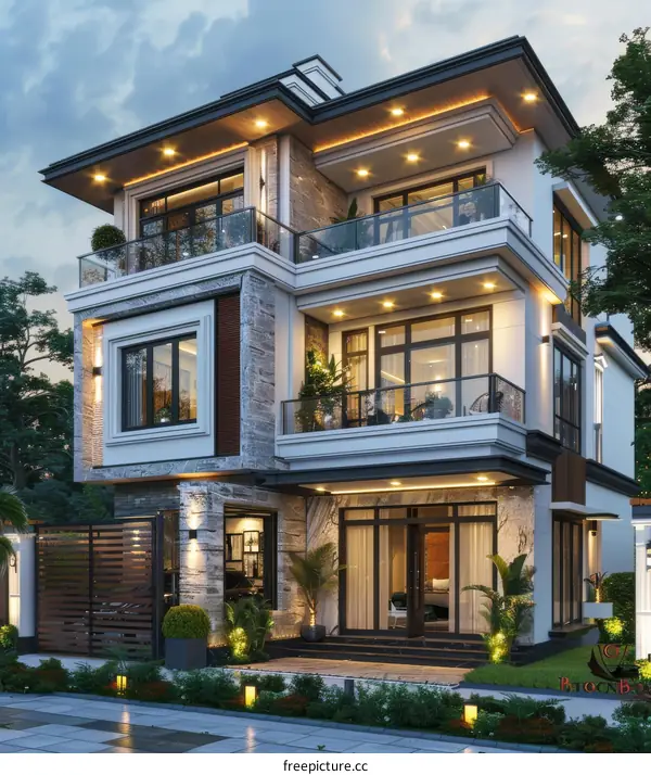 Modern Architectural Design of a Luxurious House Exterior