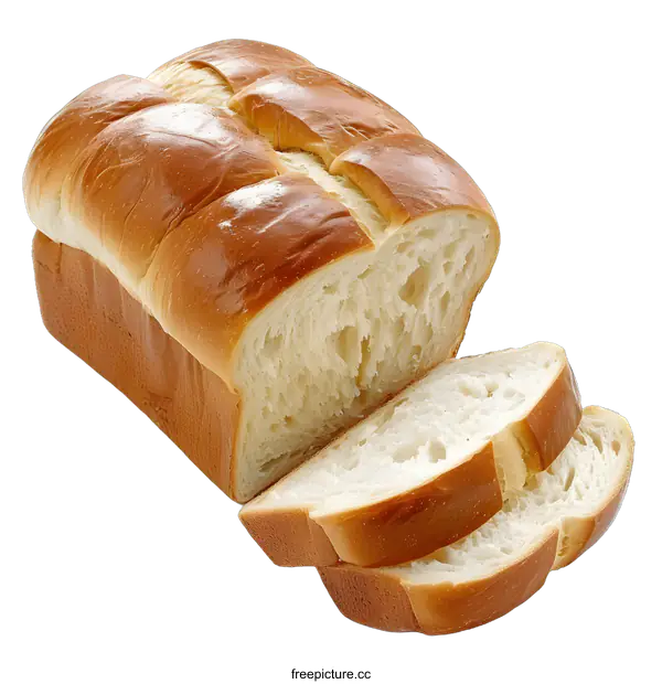 [Transparent Background PNG]Freshly Baked Loaf of Bread with Sliced Bread