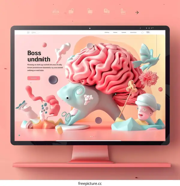 Surreal Illustration of a Brain in a Suit