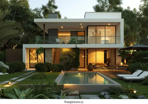 Modern Tropical Villa with Pool and Gardens