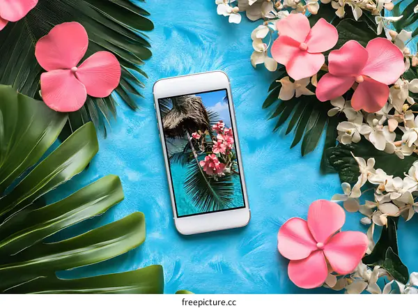 Tropical Summer Vacation Phone Background