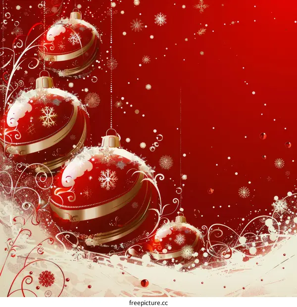 Festive Christmas Ornament Decorations: Red, Gold, and Joyful Accents