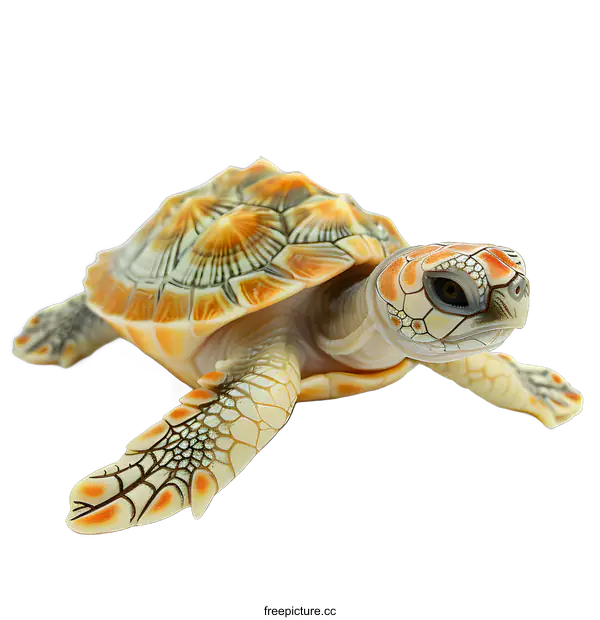 [Transparent Background PNG]Baby Sea Turtle on White Background