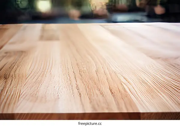 Close up of a wooden table
