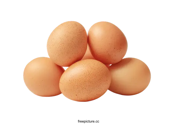[Transparent Background PNG]Fresh Brown Eggs Stacked