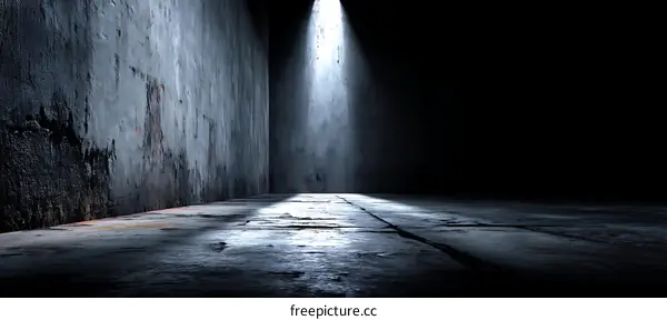 Dark Concrete Interior Spotlight Illustrative Space