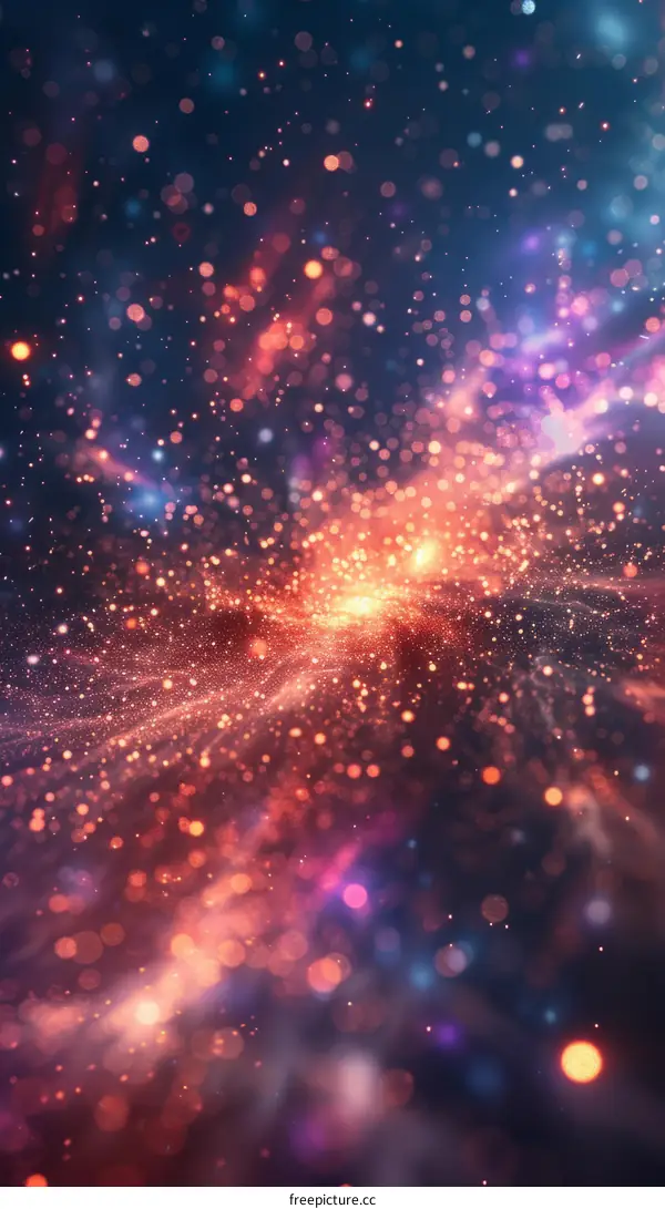 Colorful Glowing Particles Background