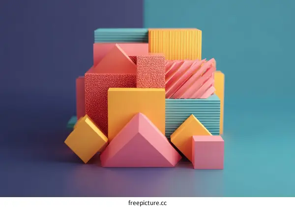 Abstract Geometric Shapes Composition