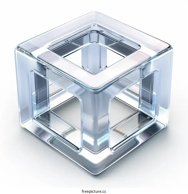 3D illustration of a glass cube