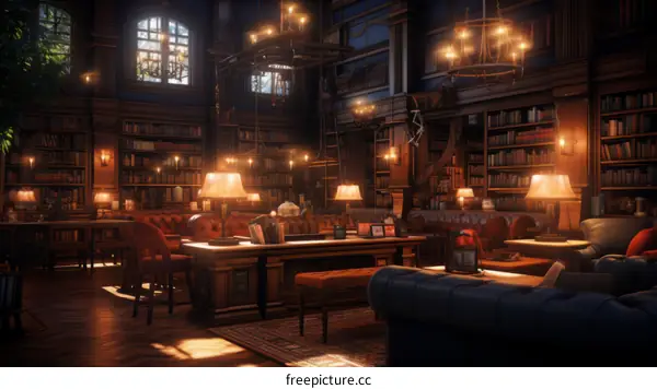 fantasy library interior