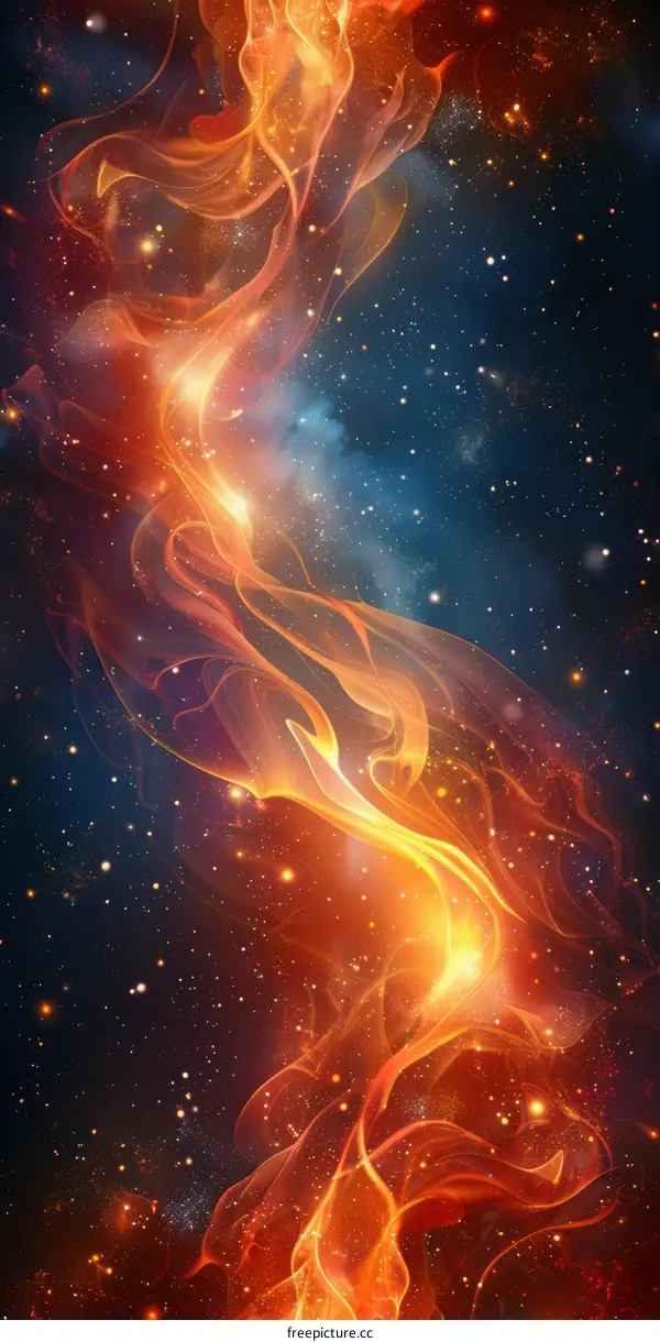 Abstract Fiery Nebula in the Cosmos