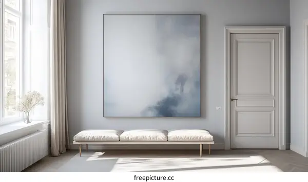 Modern Abstract Art in a Light-Filled Interior