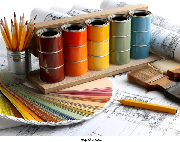 Paint Color Palette with Design Plans