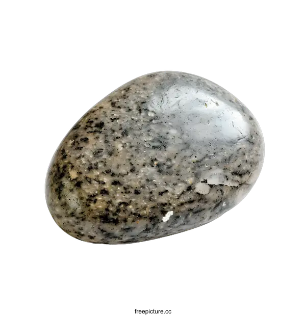 [Transparent Background PNG]Smooth Grey Pebble Isolated on White Background