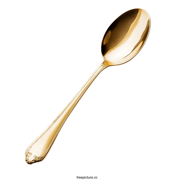 [Transparent Background PNG]Golden Spoon on transparent background