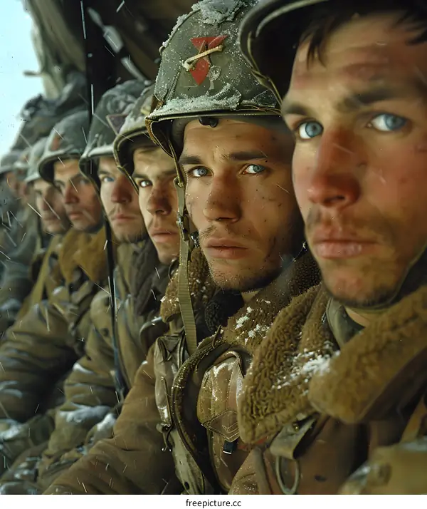 Portrait of a group of American soldiers during the Korean War