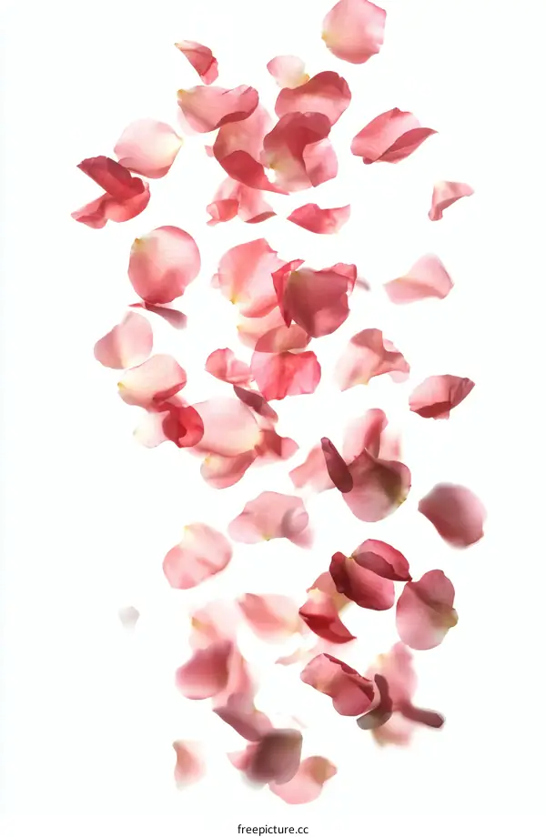 Delicate Rose Petals Falling Gracefully