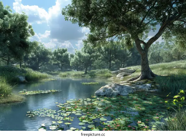 Glimmering Lake in the Enchanted Forest