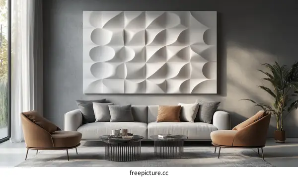 Modern Living Room with Abstract Wall Art