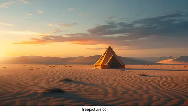 A Beautiful Sunset Over the Desert