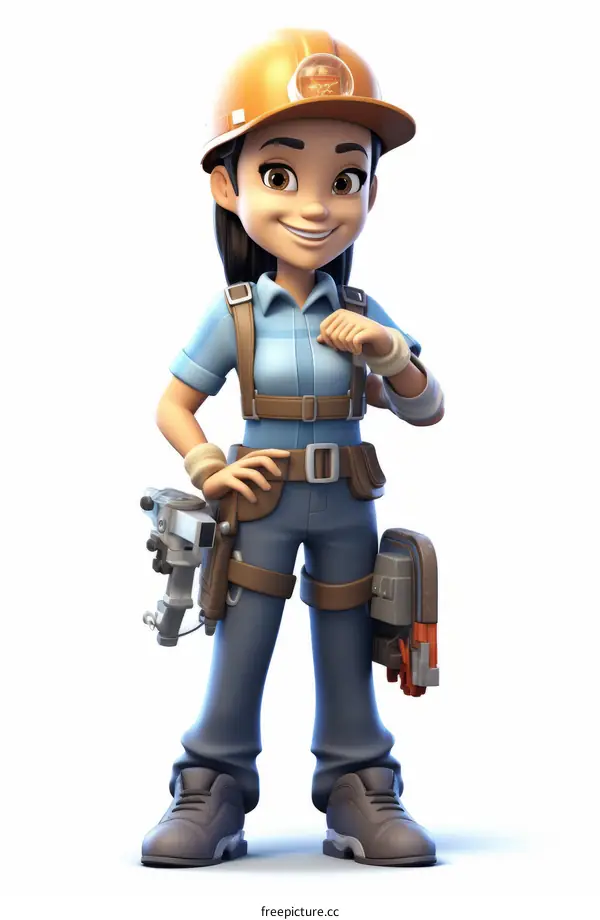 construction worker wearing hardhat and tool belt