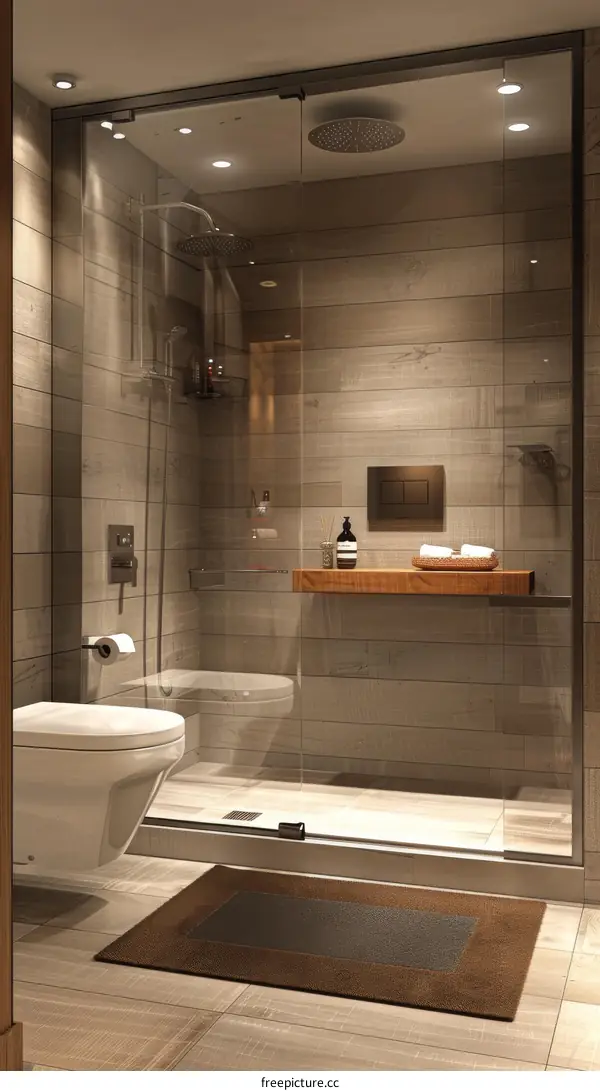 Modern Bathroom with Glass Shower Enclosure