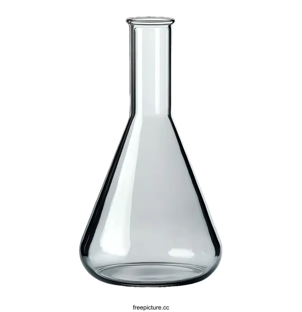 [Transparent Background PNG]Empty Scientific Flask Glassware Laboratory Equipment