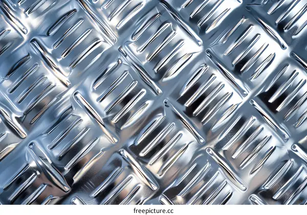 Close up of metal diamond plate