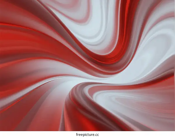 Dynamic Red and White Abstract Flow with Curved Lines