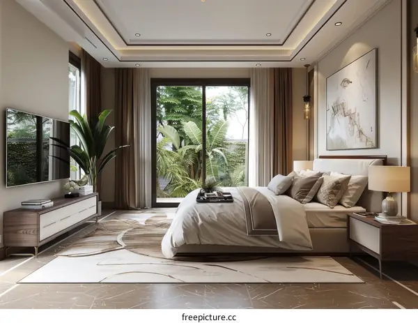 Modern Bedroom Interior Design Illustration