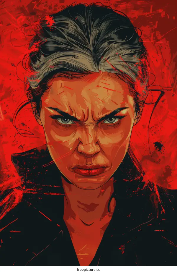 Close-up portrait of an angry woman