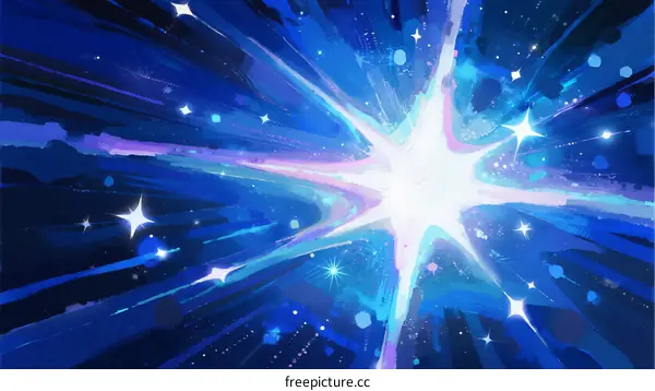 Vibrant Blue Starburst with Dynamic Radiant Energy