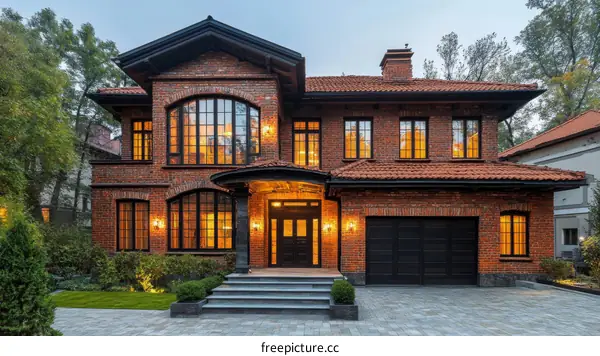 Brick House with Elegant Exterior Design